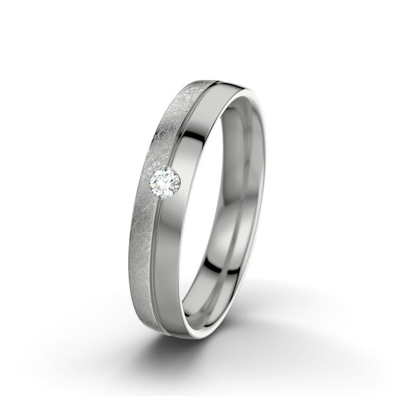 Diamantring Catherine F4, Palladium 585 eismatt, von vorn