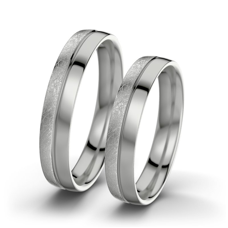 Kein Stein Palladium eismattring Catherine F4, Palladium 585 eismatt, von vorn