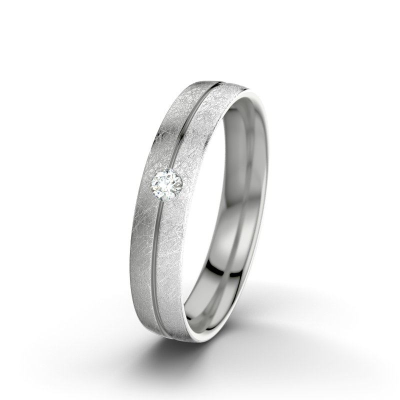 Diamantring Catherine F4, Palladium 585 eismatt, von vorn