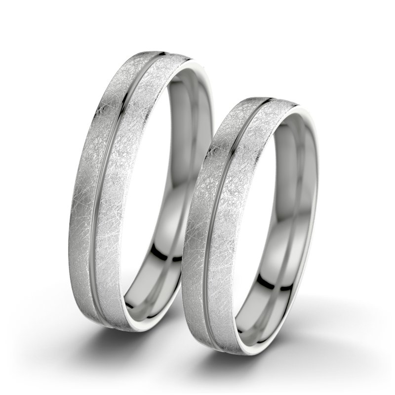 Kein Stein Palladium eismattring Catherine F4, Palladium 585 eismatt, von vorn