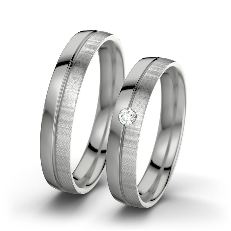 Diamantring Catherine F4, Palladium 585 poliert, von vorn