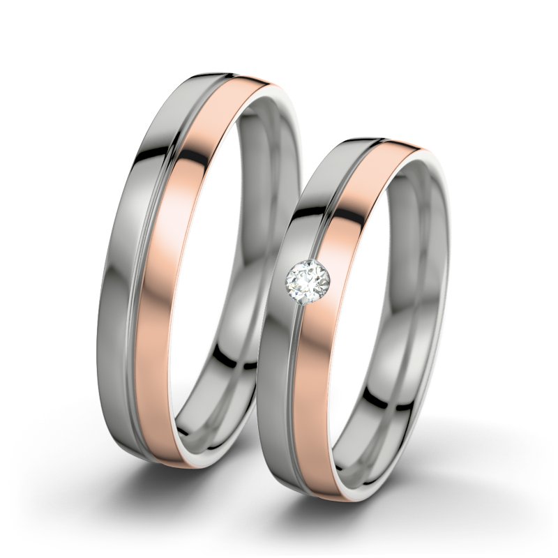 Diamantring Catherine F4, Palladium 950 poliert, von vorn