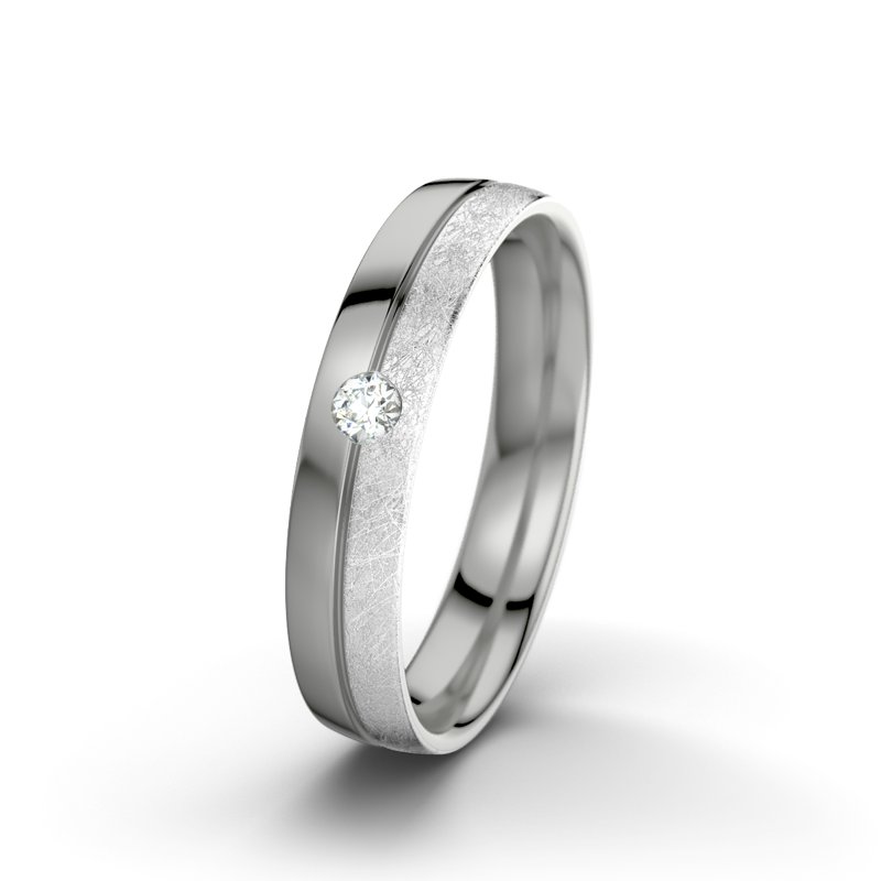 Diamantring Catherine F4, Palladium 585 poliert, von vorn