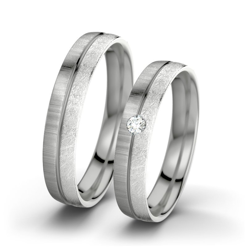 Diamantring Catherine F4, Palladium 950 quermatt, von vorn