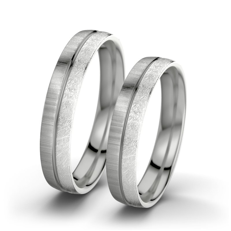 Kein Stein Palladium quermattring Catherine F4, Palladium 950 quermatt, von vorn