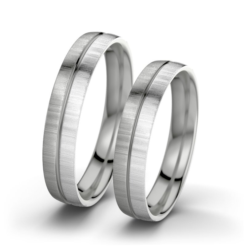 Kein Stein Palladium quermattring Catherine F4, Palladium 585 quermatt, von vorn