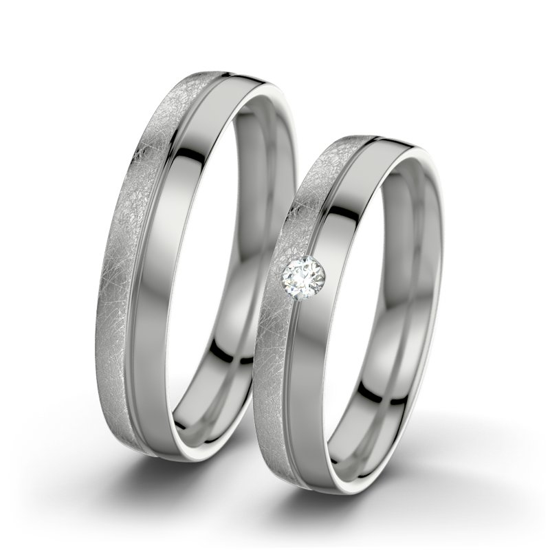 Diamantring Catherine F4, Platinum 950 eismatt, von vorn