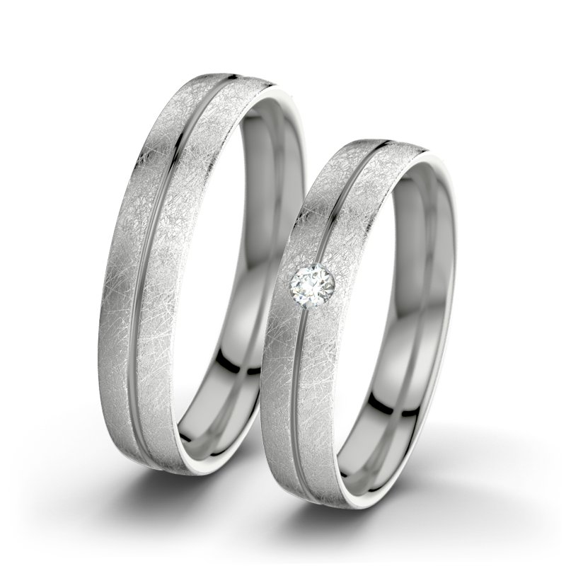 Diamantring Catherine F4, Platinum 600 eismatt, von vorn