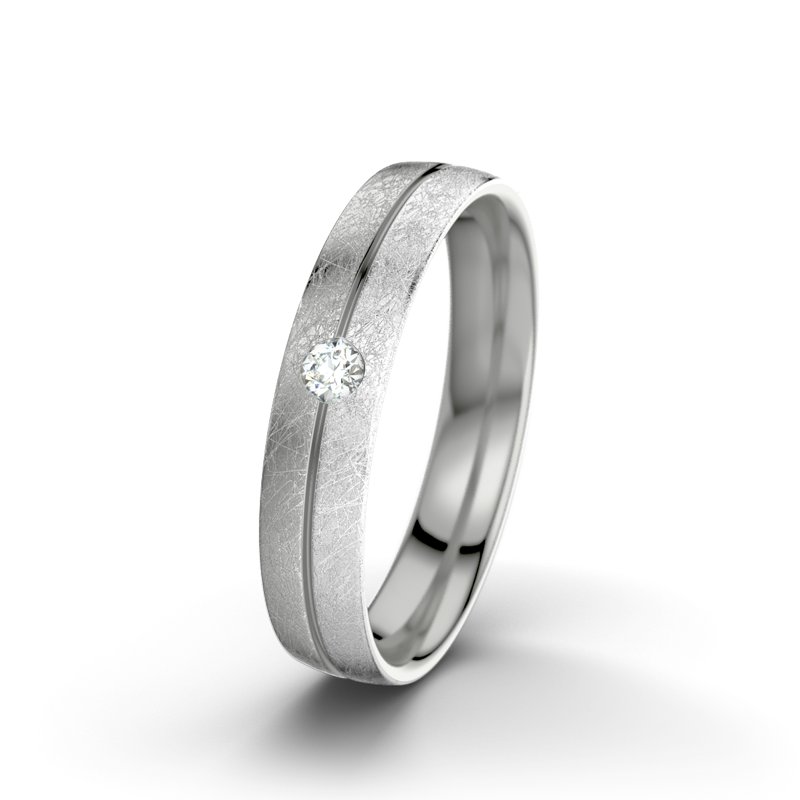 Diamantring Catherine F4, Platinum 600 eismatt, von vorn