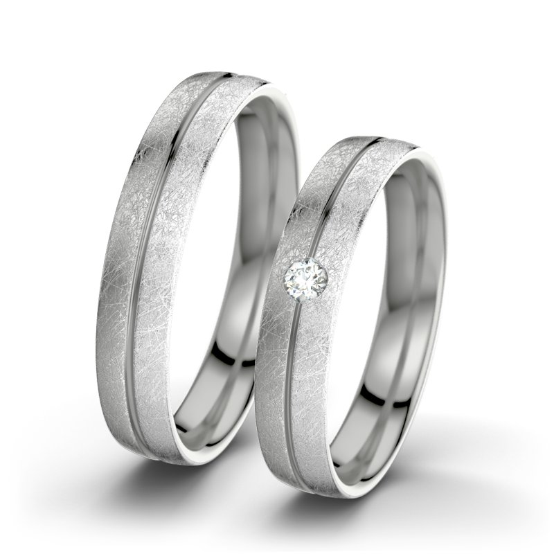 Diamantring Catherine F4, Platinum 600 eismatt, von vorn