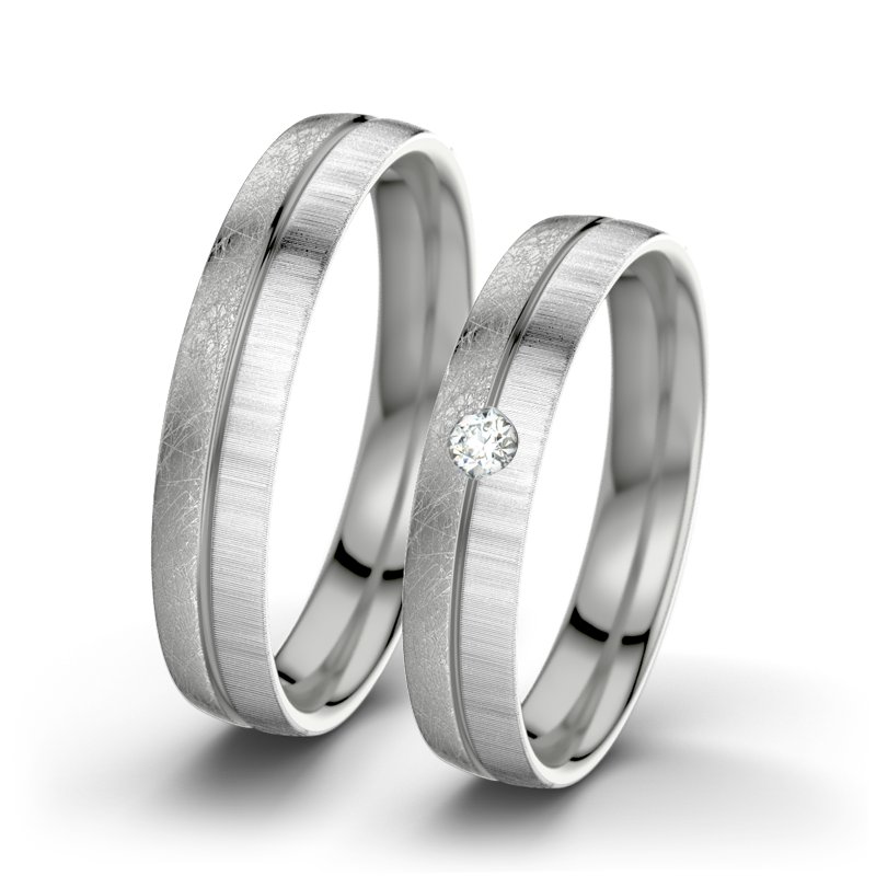 Diamantring Catherine F4, Platinum 600 eismatt, von vorn