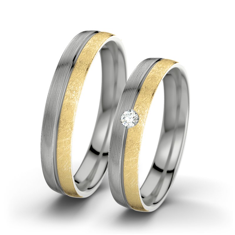Diamantring Catherine F4, Platinum 600 längsmatt, von vorn