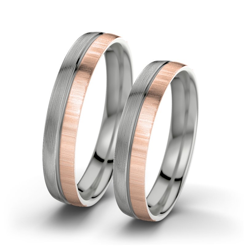 Kein Stein Platinum längsmattring Catherine F4, Platinum 950 längsmatt, von vorn