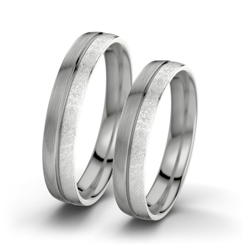 Kein Stein Platinum längsmattring Catherine F4, Platinum 950 längsmatt, von vorn