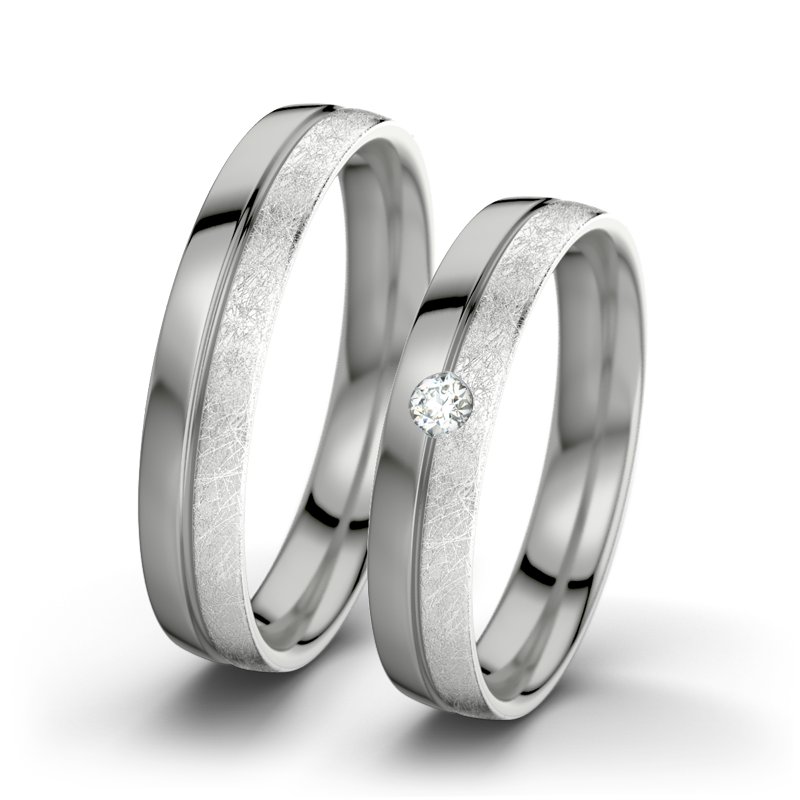 Diamantring Catherine F4, Platinum 950 poliert, von vorn