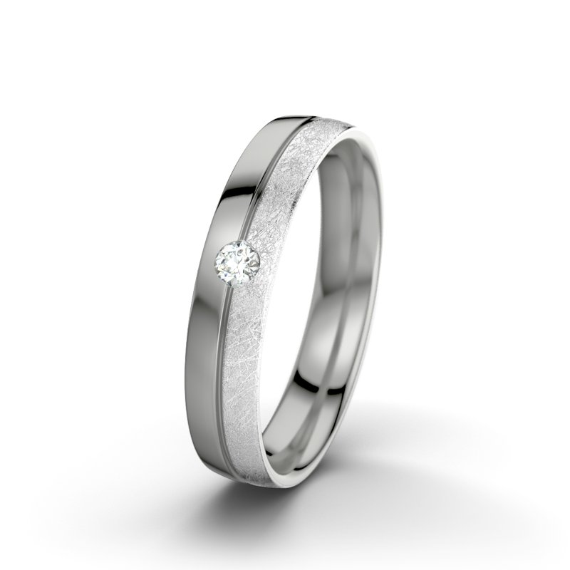 Diamantring Catherine F4, Platinum 600 poliert, von vorn