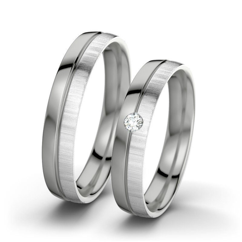 Diamantring Catherine F4, Platinum 600 poliert, von vorn