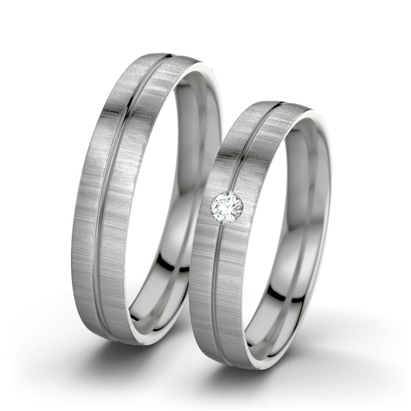 Diamantring Catherine F4, Platinum 600 quermatt, von vorn