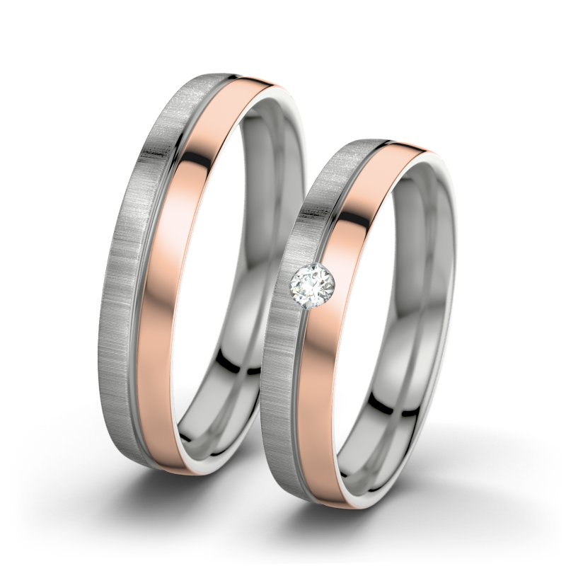 Diamantring Catherine F4, Platinum 950 quermatt, von vorn
