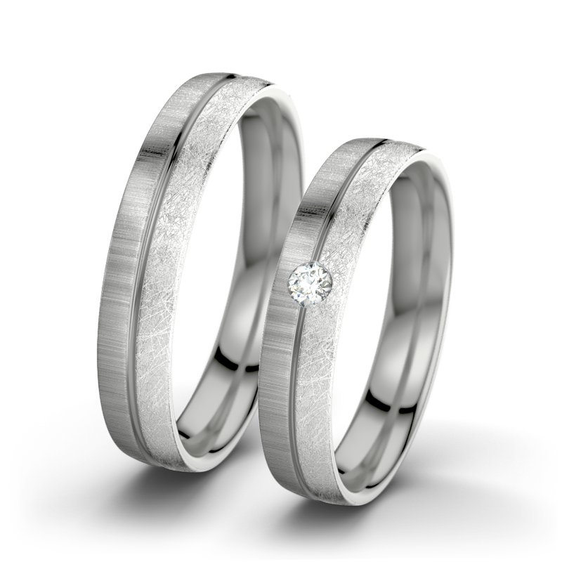 Diamantring Catherine F4, Platinum 600 quermatt, von vorn