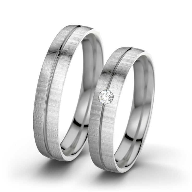 Diamantring Catherine F4, Platinum 600 quermatt, von vorn