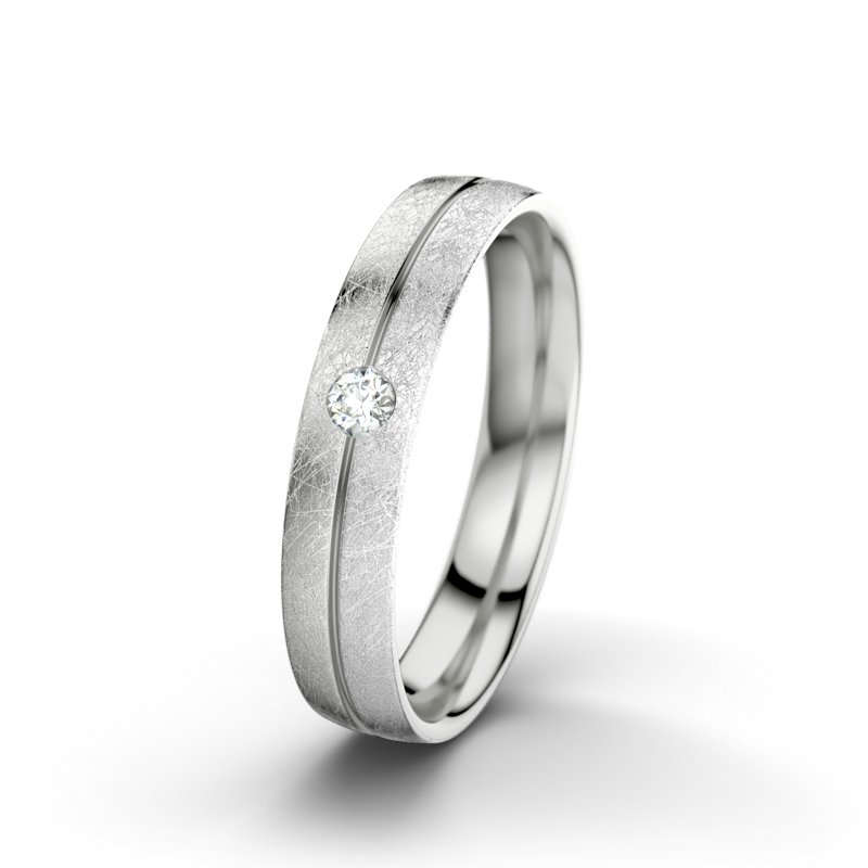 Diamantring Catherine F4, Sterlingsilber 925 eismatt, von vorn