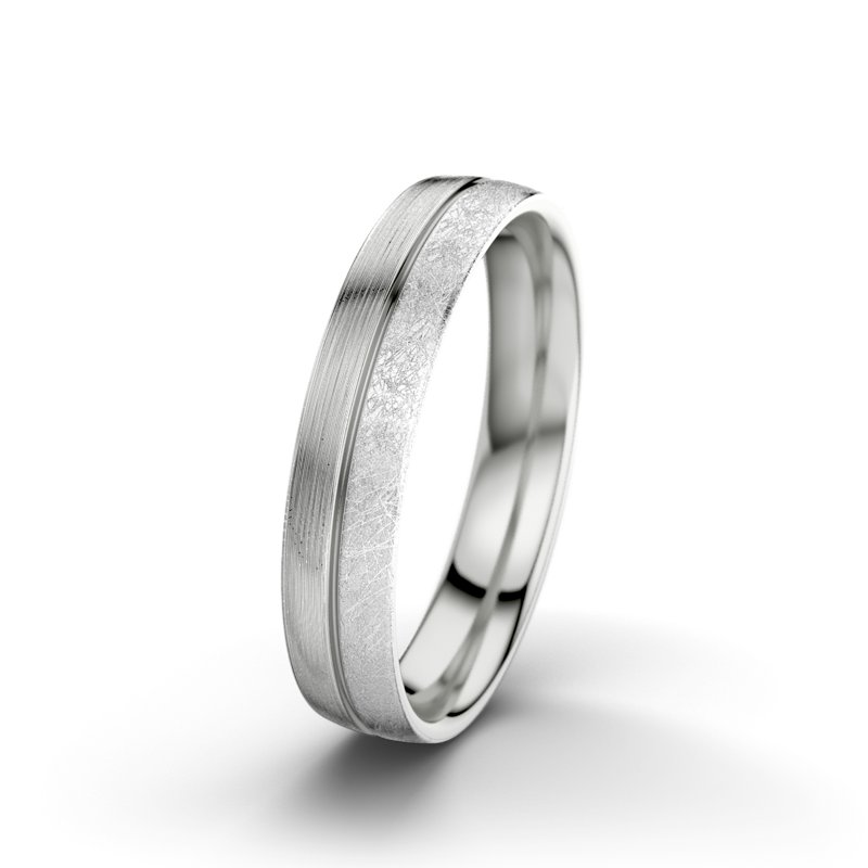 Kein Stein Sterlingsilber längsmattring Catherine F4, Sterlingsilber 925 längsmatt, von vorn