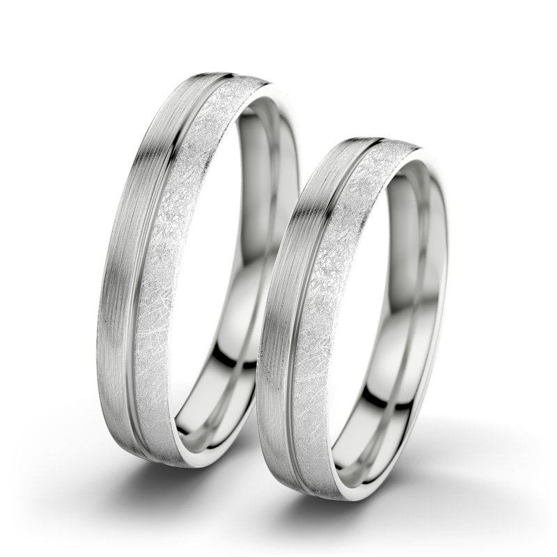 Kein Stein Sterlingsilber längsmattring Catherine F4, Sterlingsilber 925 längsmatt, von vorn