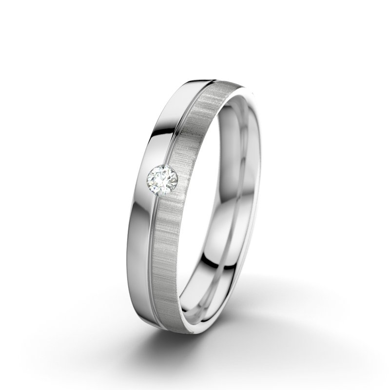 Diamantring Catherine F4, Weißgold 375 poliert, von vorn