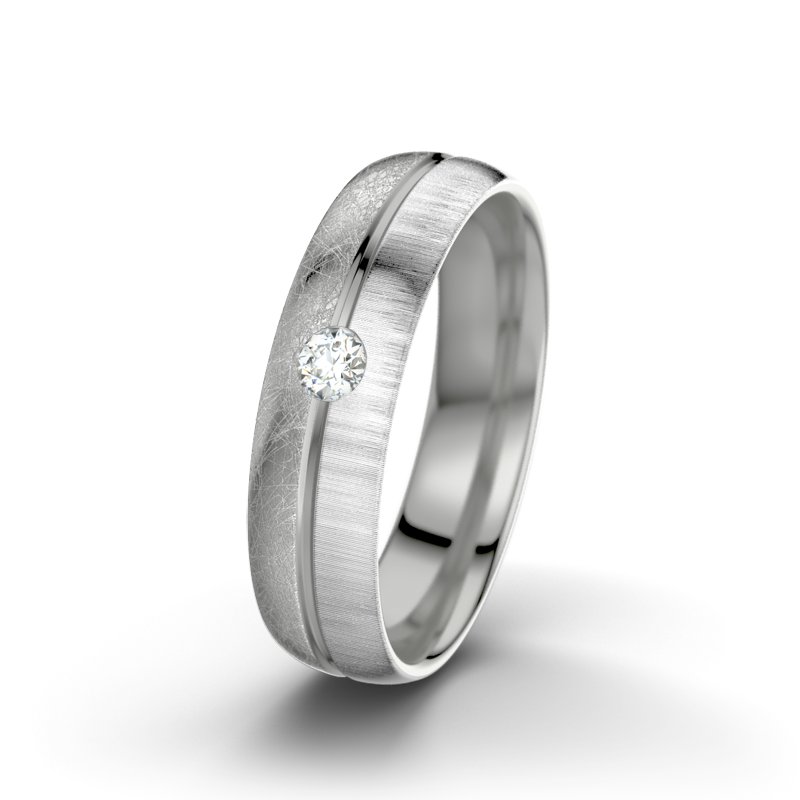 Diamantring Catherine F5, Platinum 600 eismatt, von vorn