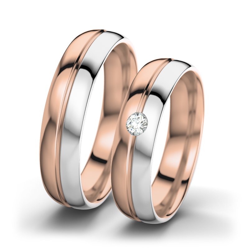 Diamantring Catherine F5, Rotgold 585 poliert, von vorn