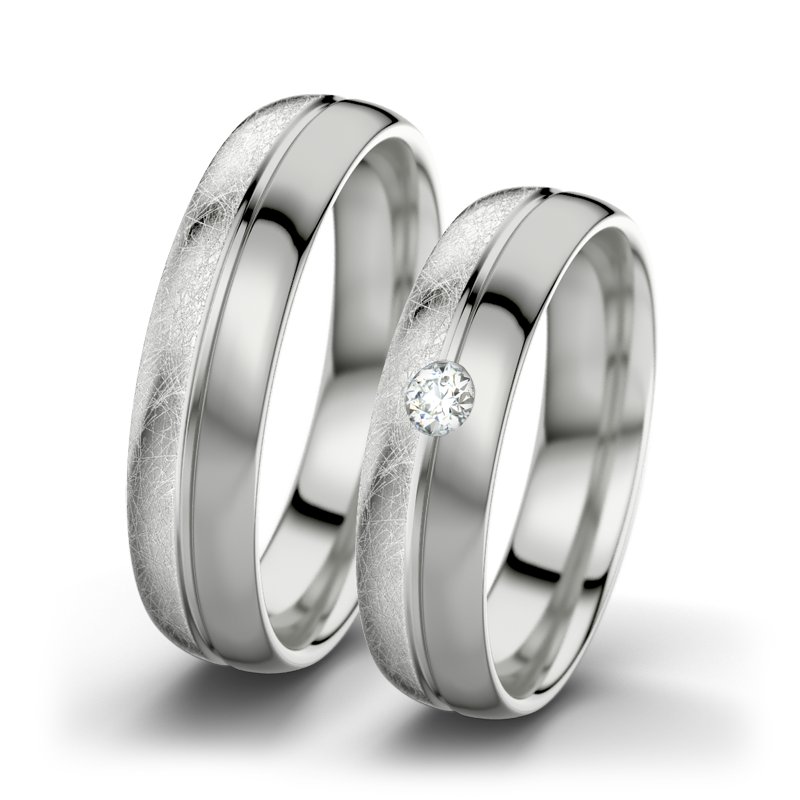 Diamantring Catherine F5, Sterlingsilber 925 eismatt, von vorn