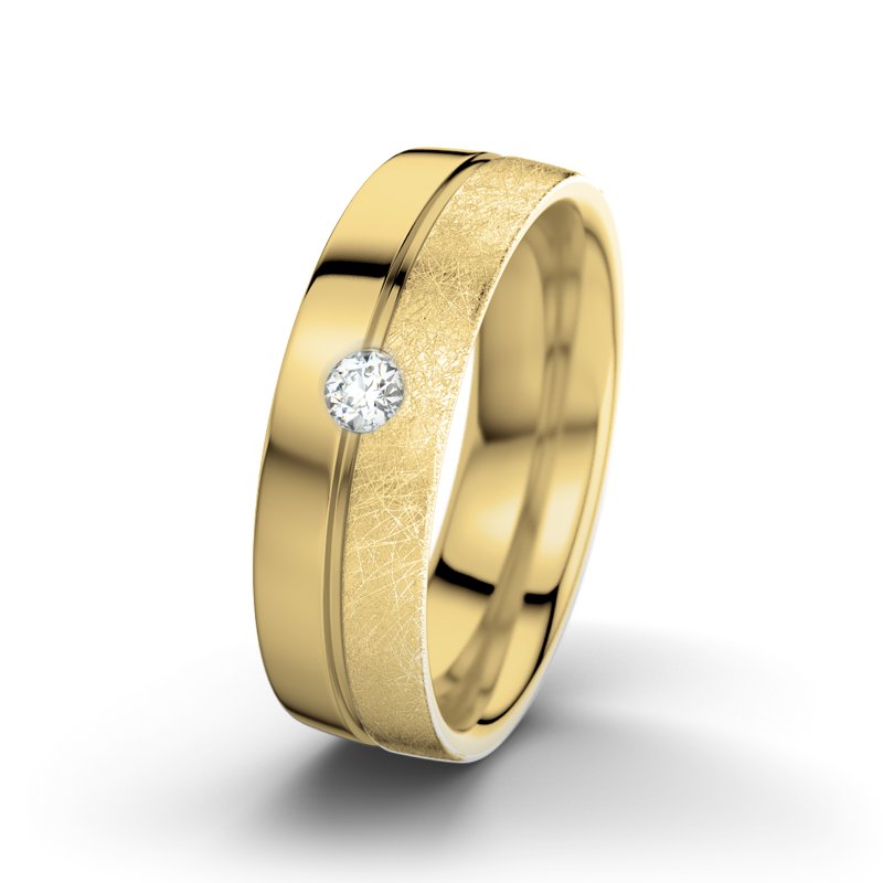 Diamantring Catherine F6, Gelbgold 375 poliert, von vorn