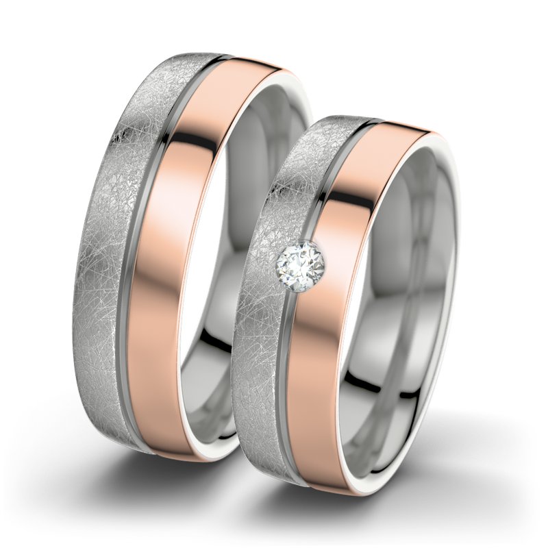 Diamantring Catherine F6, Palladium 950 eismatt, von vorn