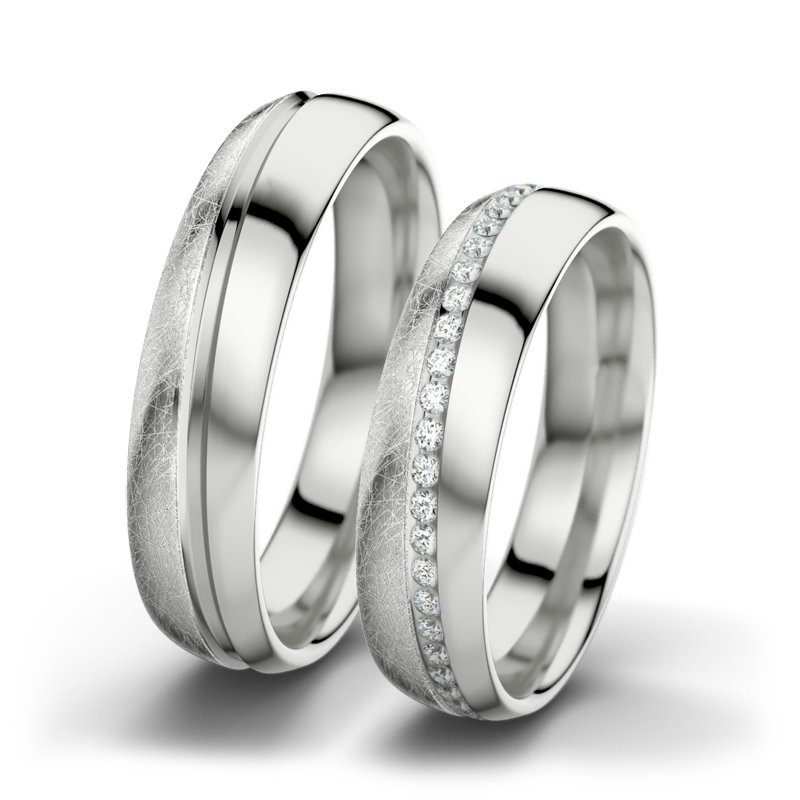 Diamantring Charlene F5, Sterlingsilber 925 eismatt, von vorn