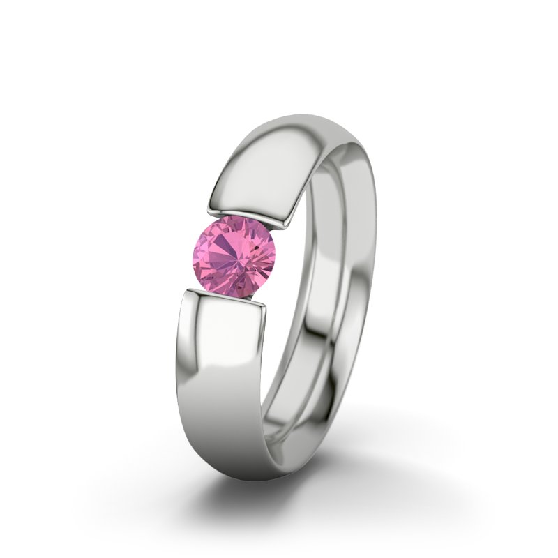 Pinker Turmalin Sterlingsilberring Chennai, Sterlingsilber 925, von vorn