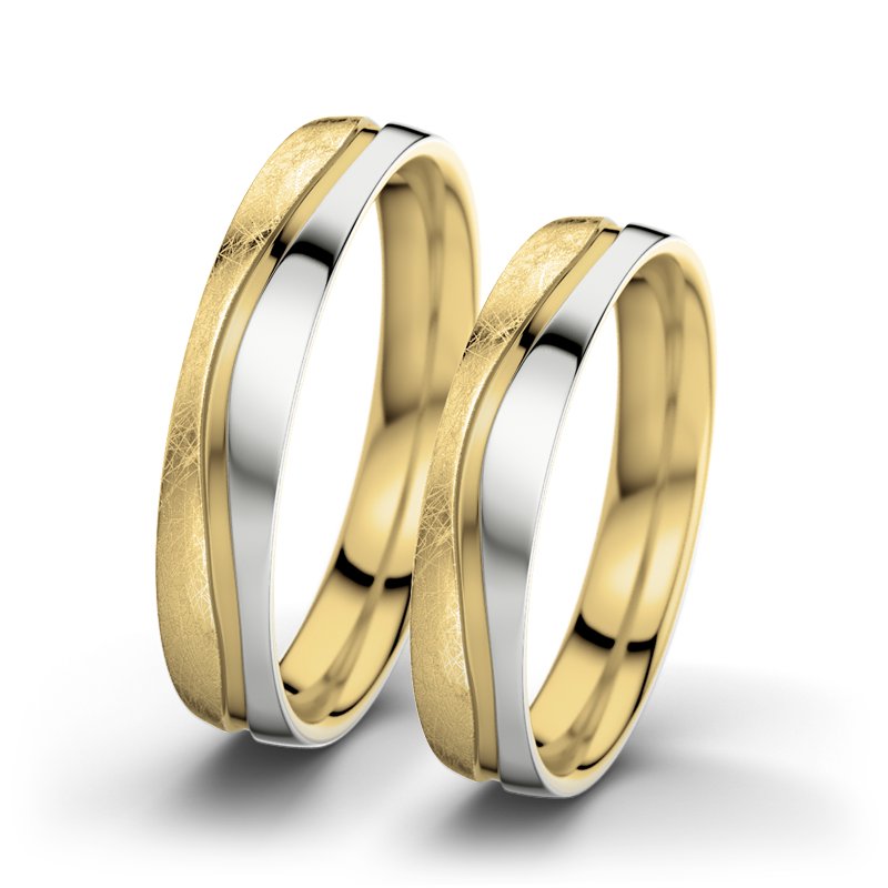 Kein Stein Gelbgold eismattring Cher F4, Gelbgold 585 eismatt, von vorn