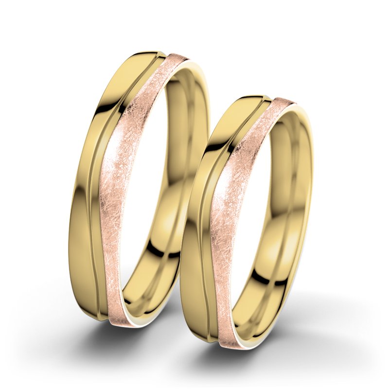 Kein Stein Gelbgold poliertring Cher F4, Gelbgold 585 poliert, von vorn