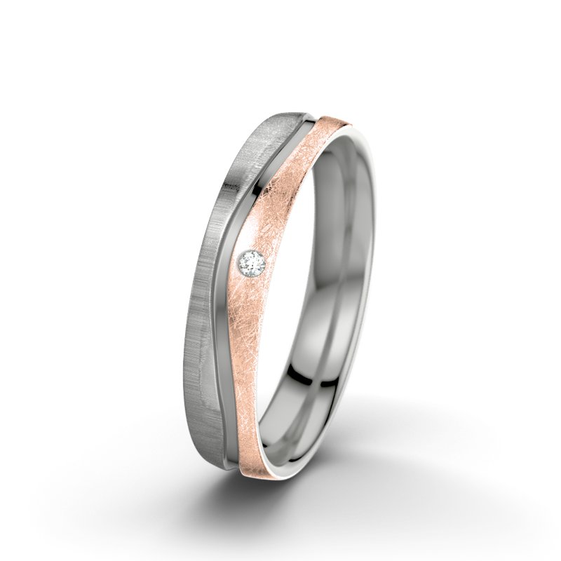 Diamantring Cher F4, Palladium 950 quermatt, von vorn