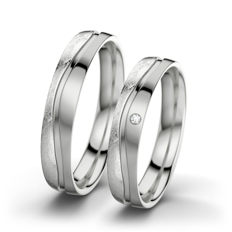 Diamantring Cher F4, Sterlingsilber 925 eismatt, von vorn