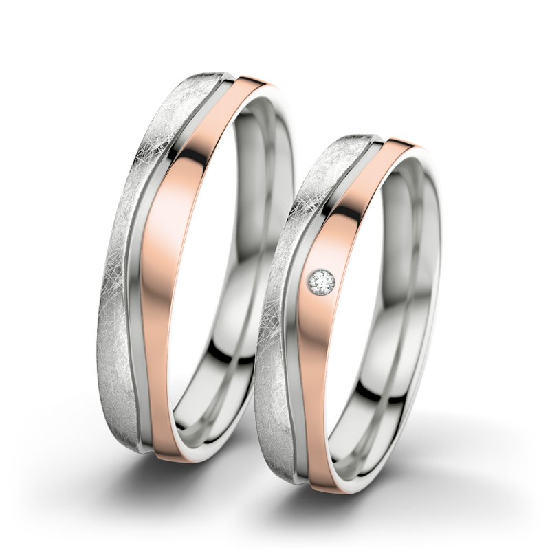 Diamantring Cher F4, Sterlingsilber 925 eismatt, von vorn