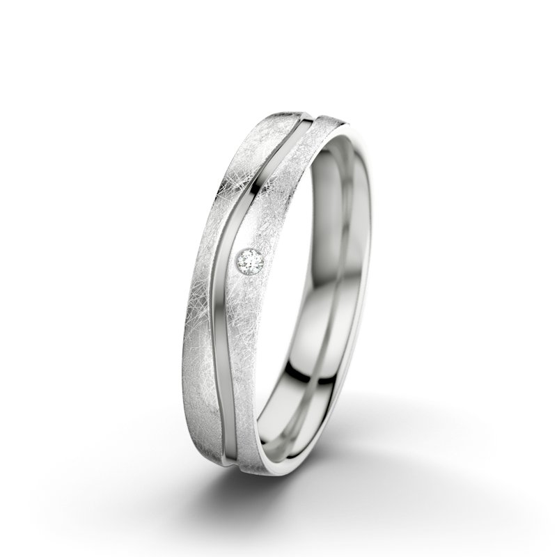 Diamantring Cher F4, Sterlingsilber 925 eismatt, von vorn