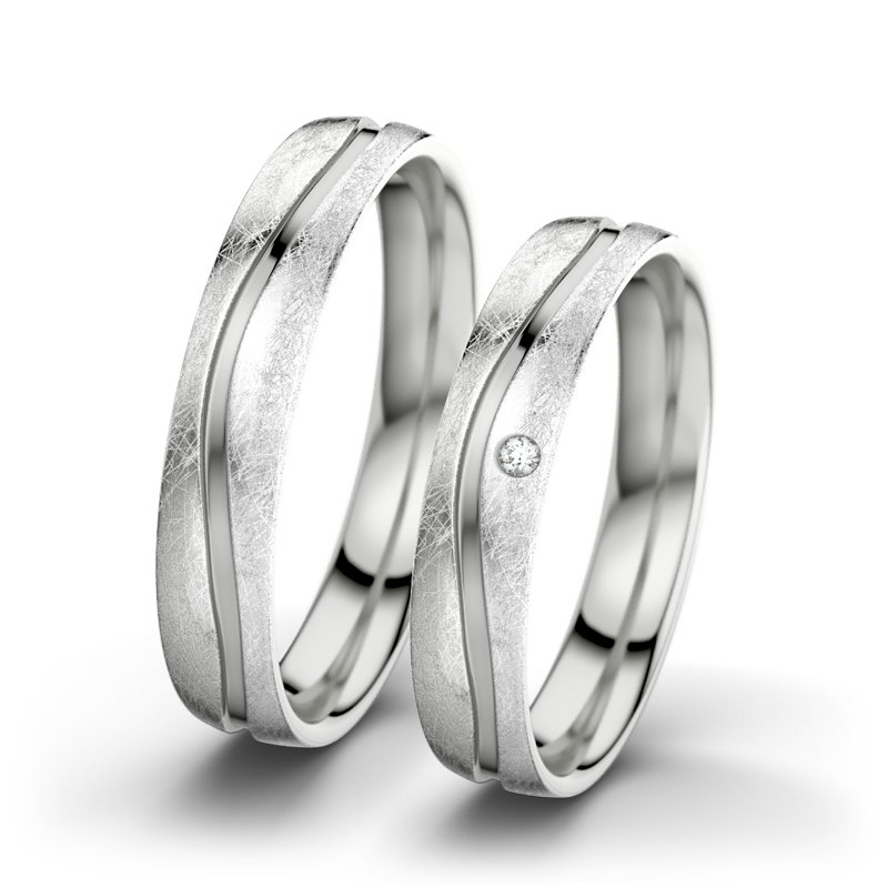 Diamantring Cher F4, Sterlingsilber 925 eismatt, von vorn