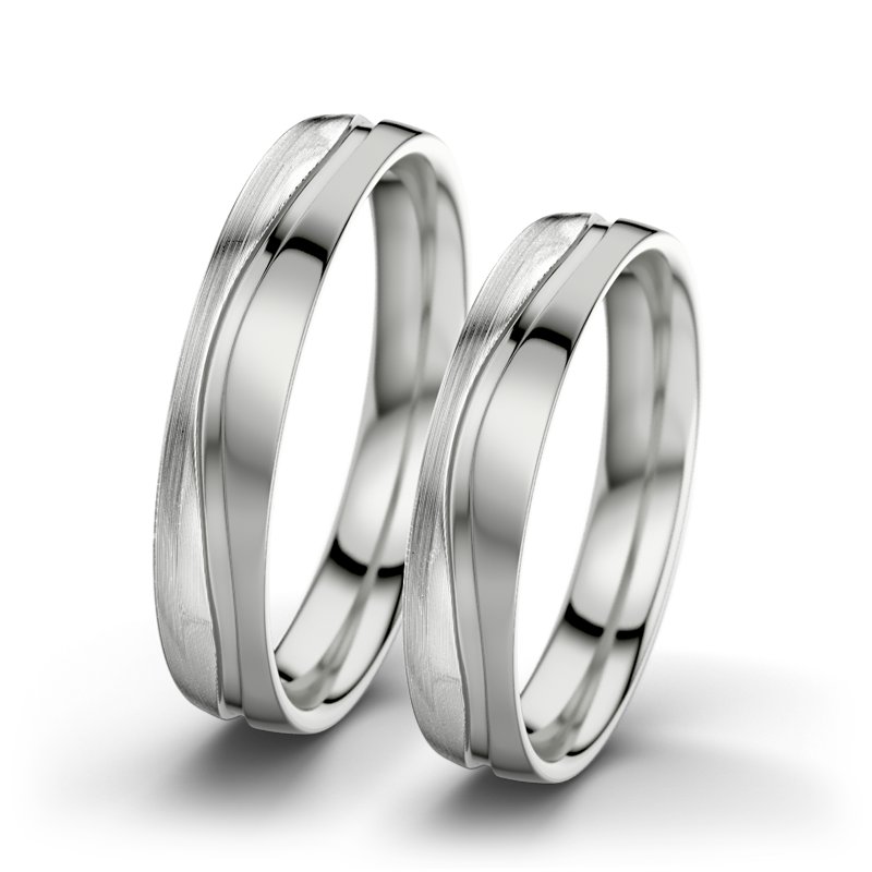 Kein Stein Sterlingsilber längsmattring Cher F4, Sterlingsilber 925 längsmatt, von vorn