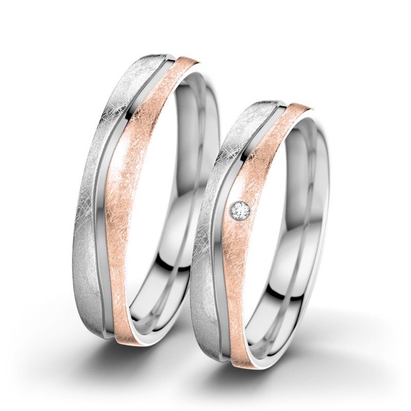 Diamantring Cher F4, Weißgold 375 eismatt, von vorn