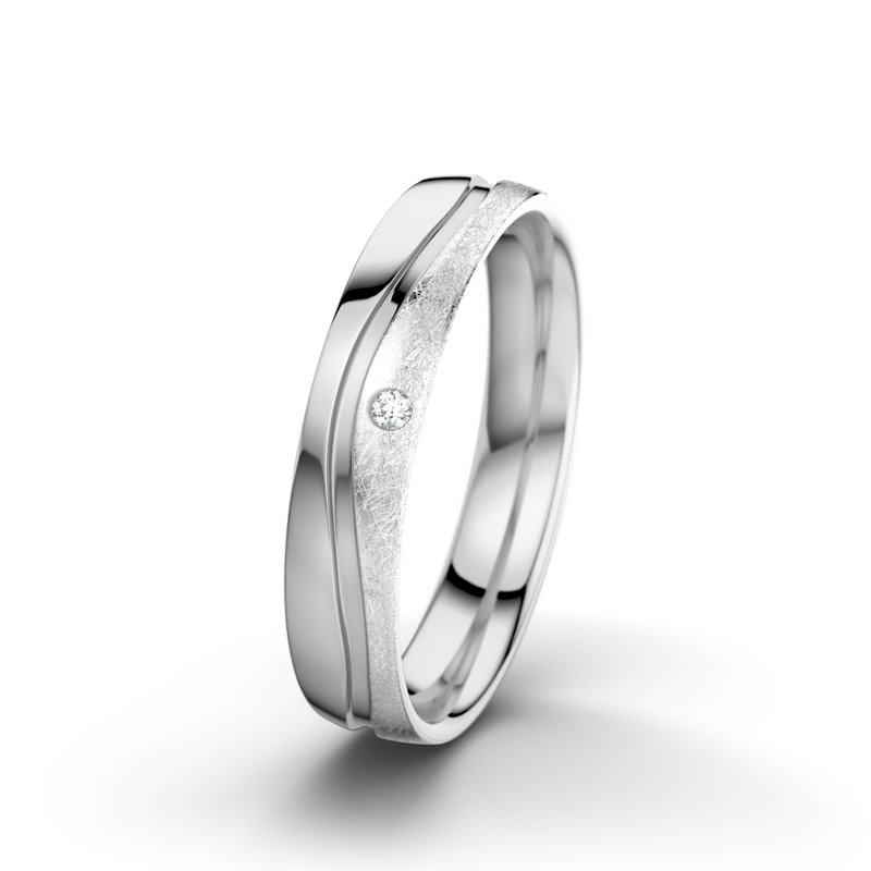 Diamantring Cher F4, Weißgold 585 poliert, von vorn