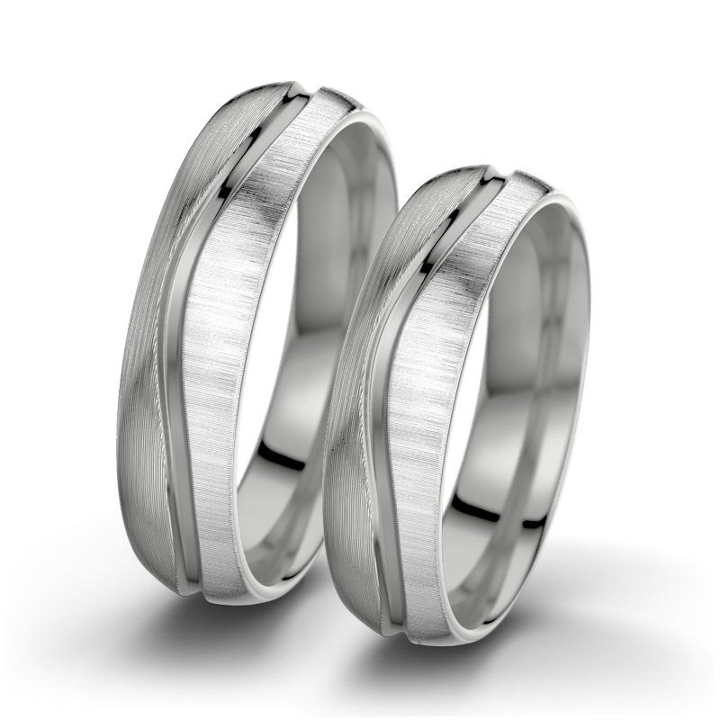 Kein Stein Palladium längsmattring Cher F5, Palladium 950 längsmatt, von vorn