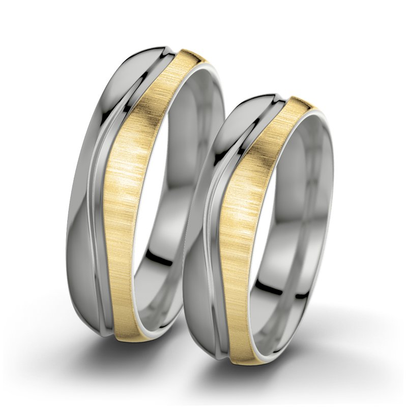 Kein Stein Palladium poliertring Cher F5, Palladium 585 poliert, von vorn
