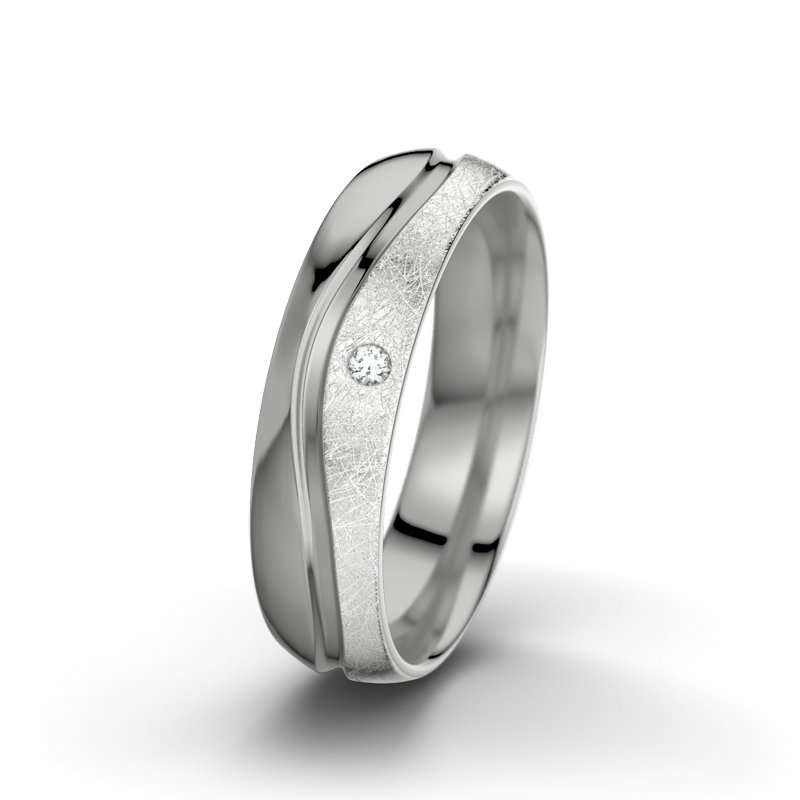 Diamantring Cher F5, Palladium 950 poliert, von vorn