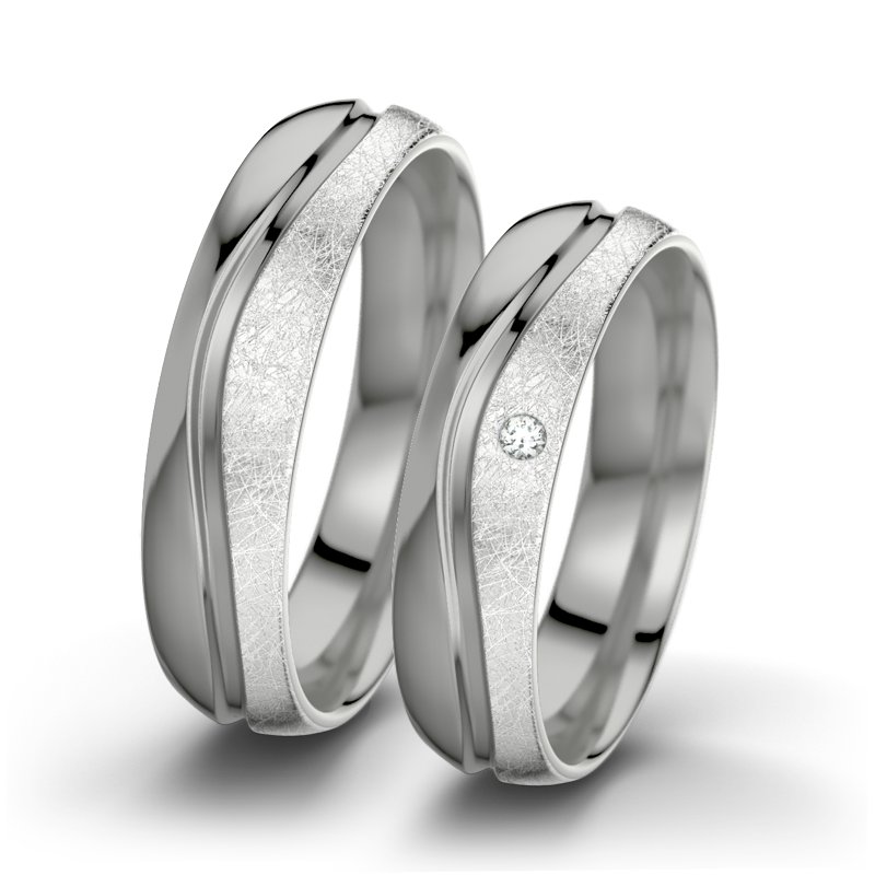 Diamantring Cher F5, Palladium 950 poliert, von vorn